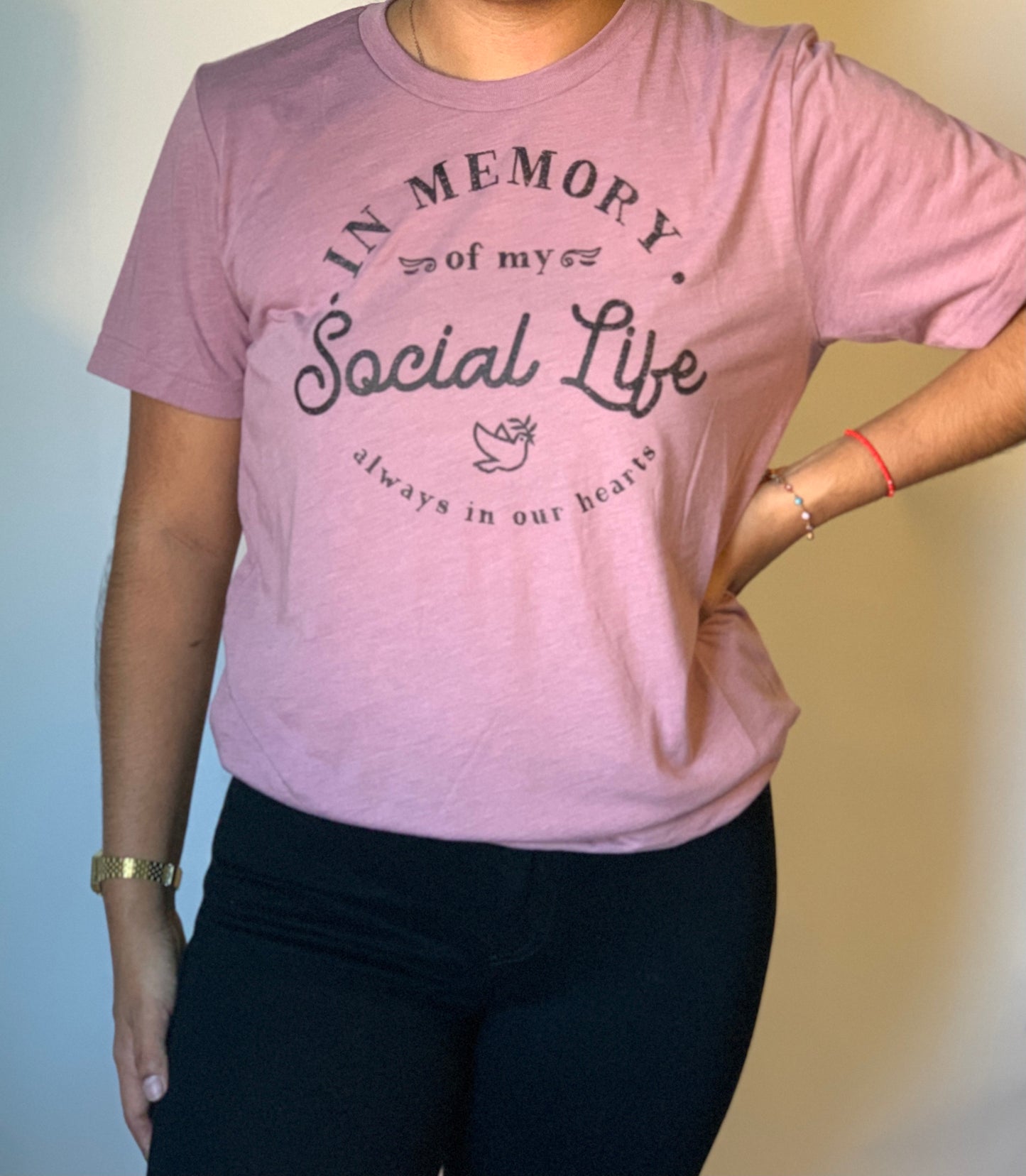 In Memory of my Social Life Graphic tee