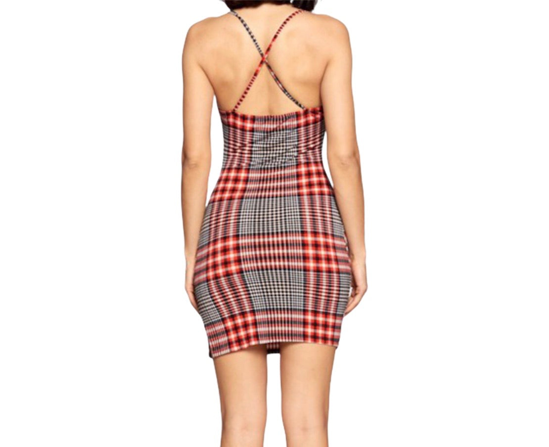 Red Plaid Mini Dress